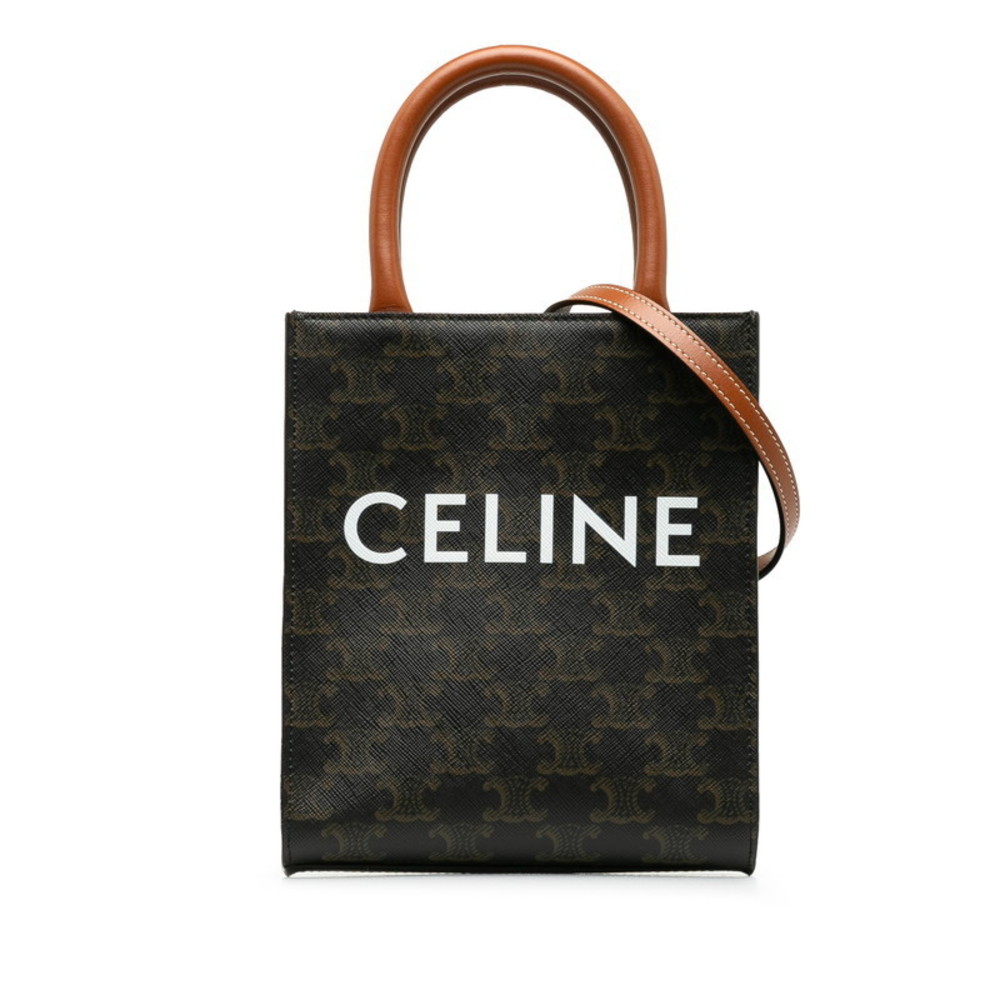 Celine Mini Handbag Shoulder Bag 2way Brown